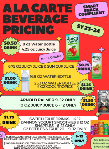 A la cart beverage pricing